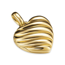Load image into Gallery viewer, Sculpted Cable Heart Locket in 18K Yellow Gold, 23mm
