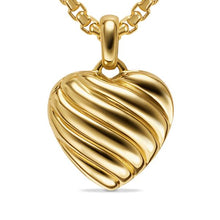 Load image into Gallery viewer, Sculpted Cable Heart Locket in 18K Yellow Gold, 23mm
