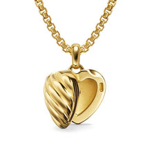 Load image into Gallery viewer, Sculpted Cable Heart Locket in 18K Yellow Gold, 23mm
