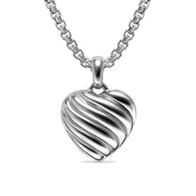 Load image into Gallery viewer, Sculpted Cable Heart Locket in Sterling Silver, 23mm
