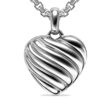 Load image into Gallery viewer, Sculpted Cable Heart Locket in Sterling Silver, 23mm
