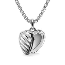 Load image into Gallery viewer, Sculpted Cable Heart Locket in Sterling Silver, 23mm
