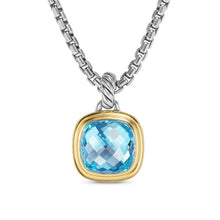 Load image into Gallery viewer, Albion Pendant in Sterling Silver with 18K Yellow Gold and Blue Topaz, 11mm
