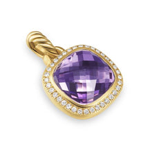 Load image into Gallery viewer, Albion Pendant in 18K Yellow Gold with Amethyst and Diamonds, 11mm
