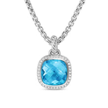 Load image into Gallery viewer, Albion Pendant in Sterling Silver with Blue Topaz and Diamonds, 11mm
