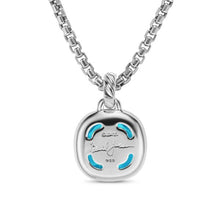 Load image into Gallery viewer, Albion Pendant in Sterling Silver with Blue Topaz and Diamonds, 11mm
