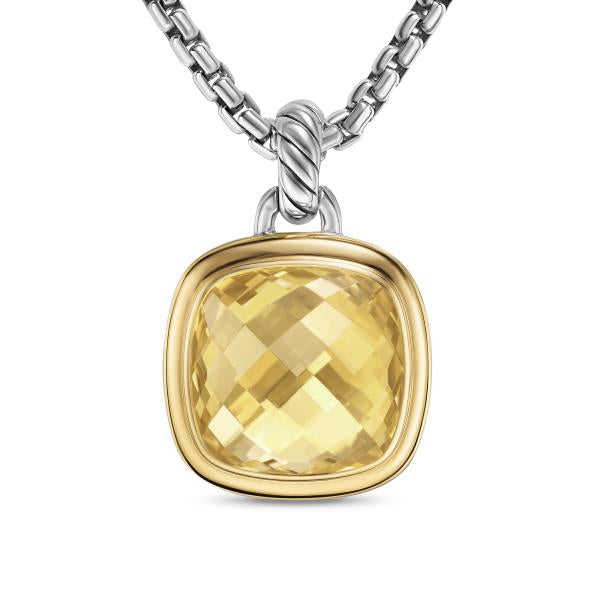 Albion Pendant in Sterling Silver with 18K Yellow Gold and Champagne Citrine, 15mm