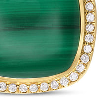Load image into Gallery viewer, Albion Pendant in 18K Yellow Gold with Malachite and Diamonds, 15mm
