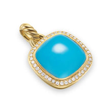 Load image into Gallery viewer, Albion Pendant in 18K Yellow Gold with Turquoise and Diamonds, 15mm
