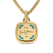 Load image into Gallery viewer, Albion Pendant in 18K Yellow Gold with Turquoise and Diamonds, 15mm
