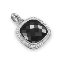 Load image into Gallery viewer, Albion Pendant in Sterling Silver with Black Onyx and Diamonds, 15mm
