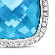 Load image into Gallery viewer, Albion Pendant in Sterling Silver with Blue Topaz and Diamonds, 15mm
