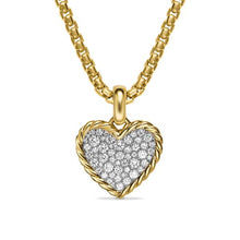 Load image into Gallery viewer, Pave Heart Amulet in 18K Yellow Gold with Diamonds, 15.6mm
