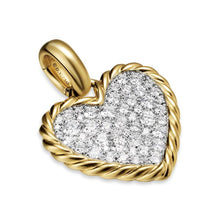 Load image into Gallery viewer, Pave Heart Amulet in 18K Yellow Gold with Diamonds, 15.6mm
