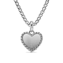 Load image into Gallery viewer, Pave Heart Amulet in Sterling Silver with Diamonds, 15.6mm
