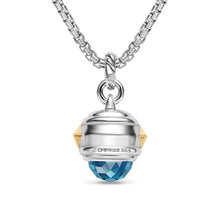 Load image into Gallery viewer, Renaissance Amulet in Sterling Silver with 14K Yellow Gold, Hampton Blue Topaz, Iolite and Amethyst, 29mm
