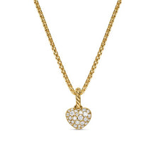 Load image into Gallery viewer, Petite Pave Heart Amulet in 18K Yellow Gold with Diamonds, 7.4mm
