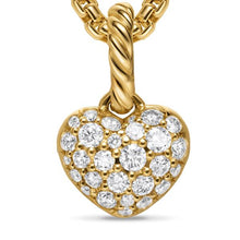 Load image into Gallery viewer, Petite Pave Heart Amulet in 18K Yellow Gold with Diamonds, 7.4mm
