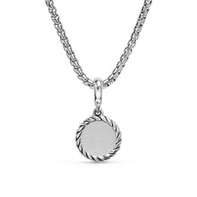 Load image into Gallery viewer, Evil Eye Amulet in Sterling Silver with Light Blue Sapphires, Black Diamonds and Diamonds, 12.6mm
