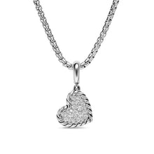 Load image into Gallery viewer, DY Elements Heart Pendant in Sterling Silver with Diamonds, 12.7mm
