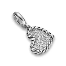 Load image into Gallery viewer, DY Elements Heart Pendant in Sterling Silver with Diamonds, 12.7mm
