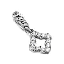 Load image into Gallery viewer, Micro Pave Quatrefoil Amulet in Sterling Silver with Diamonds, 7.4mm
