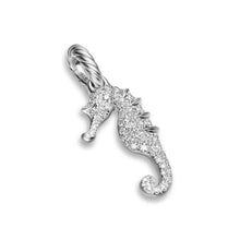 Load image into Gallery viewer, Seahorse Amulet in Sterling Silver with Diamonds, 22mm
