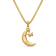 Load image into Gallery viewer, Crescent Amulet in 18K Yellow Gold with Diamonds, 16.5mm
