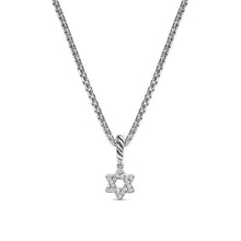 Load image into Gallery viewer, Micro Pave Star of David Amulet in Sterling Silver with Diamonds, 7.4mm
