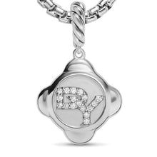 Load image into Gallery viewer, Cable Collectibles DY Logo Amulet in Sterling Silver with Diamonds, 13.7mm
