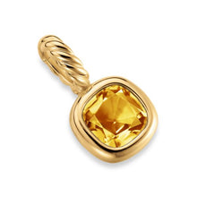 Load image into Gallery viewer, Mini Cushion Cut Amulet in 18K Yellow Gold with Citrine, 7.6mm
