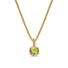 Load image into Gallery viewer, Mini Cushion Cut Amulet in 18K Yellow Gold with Peridot, 7.6mm

