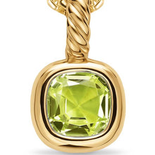 Load image into Gallery viewer, Mini Cushion Cut Amulet in 18K Yellow Gold with Peridot, 7.6mm
