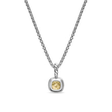 Load image into Gallery viewer, Mini Cushion Cut Amulet in Sterling Silver with 14K Yellow Gold and Champagne Citrine, 7.6mm
