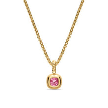 Load image into Gallery viewer, Mini Cushion Cut Amulet in 18K Yellow Gold with Pink Tourmaline, 7.6mm
