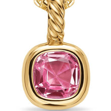 Load image into Gallery viewer, Mini Cushion Cut Amulet in 18K Yellow Gold with Pink Tourmaline, 7.6mm
