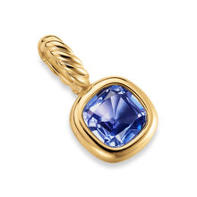 Load image into Gallery viewer, Mini Cushion Cut Amulet in 18K Yellow Gold with Tanzanite, 7.6mm
