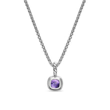 Load image into Gallery viewer, Mini Cushion Cut Amulet in Sterling Silver with 14K Yellow Gold and Amethyst, 7.6mm
