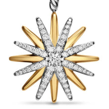 Load image into Gallery viewer, Starburst Amulet in Sterling Silver with 18K Yellow Gold with Diamonds, 25mm
