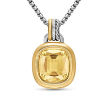 Load image into Gallery viewer, DY Mercer Color Amulet in Sterling Silver with 18K Yellow Gold, Champagne Citrine and Diamonds, 13mm
