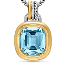 Load image into Gallery viewer, DY Mercer Color Amulet in Sterling Silver with 18K Yellow Gold, Sky Blue Topaz and Diamonds, 13mm
