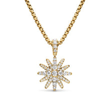 Load image into Gallery viewer, Pave Starburst Amulet in 18K Yellow Gold with Diamonds, 15mm
