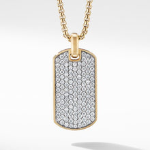 Load image into Gallery viewer, Streamline Pave Tag in 18K Yellow Gold with Diamonds

