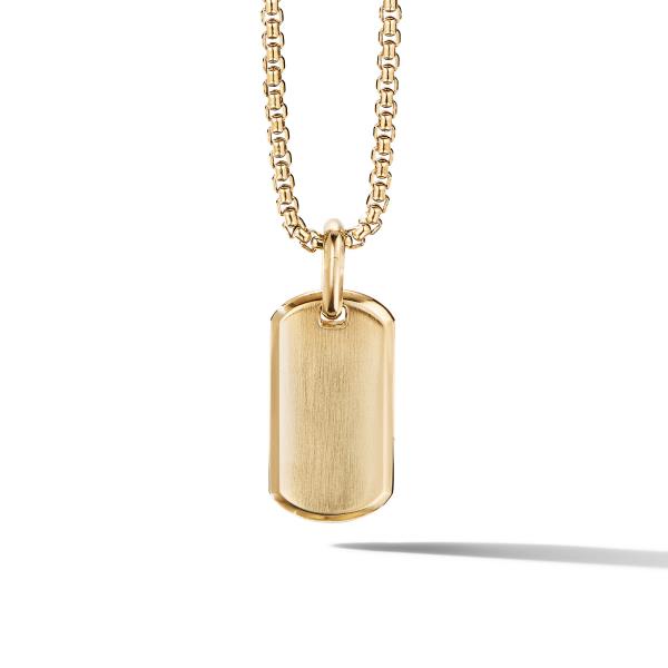 Chevron Tag in 18K Yellow Gold, 27mm