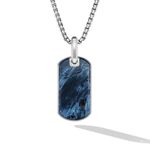 Load image into Gallery viewer, Chevron Tag in Sterling Silver with Pietersite, 27mm
