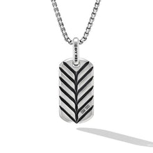 Load image into Gallery viewer, Chevron Tag in Sterling Silver with Pietersite, 27mm
