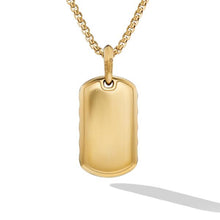 Load image into Gallery viewer, Sculpted Cable Tag in 18K Yellow Gold with Diamonds, 27mm
