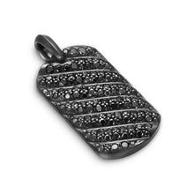 Load image into Gallery viewer, Sculpted Cable Tag in Black Titanium with Black Diamonds, 35mm
