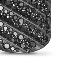 Load image into Gallery viewer, Sculpted Cable Tag in Black Titanium with Black Diamonds, 35mm
