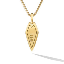 Load image into Gallery viewer, Spearpoint Amulet in 18K Yellow Gold with Forged Carbon, 27mm
